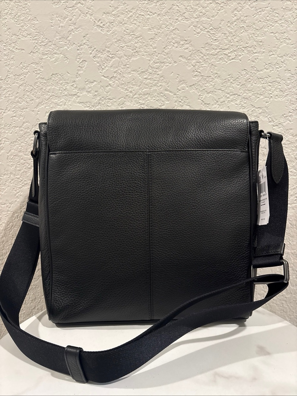 Coach Houston Map Black Leather Crossbody Messenger Bag NWT - Picture 2 of 12